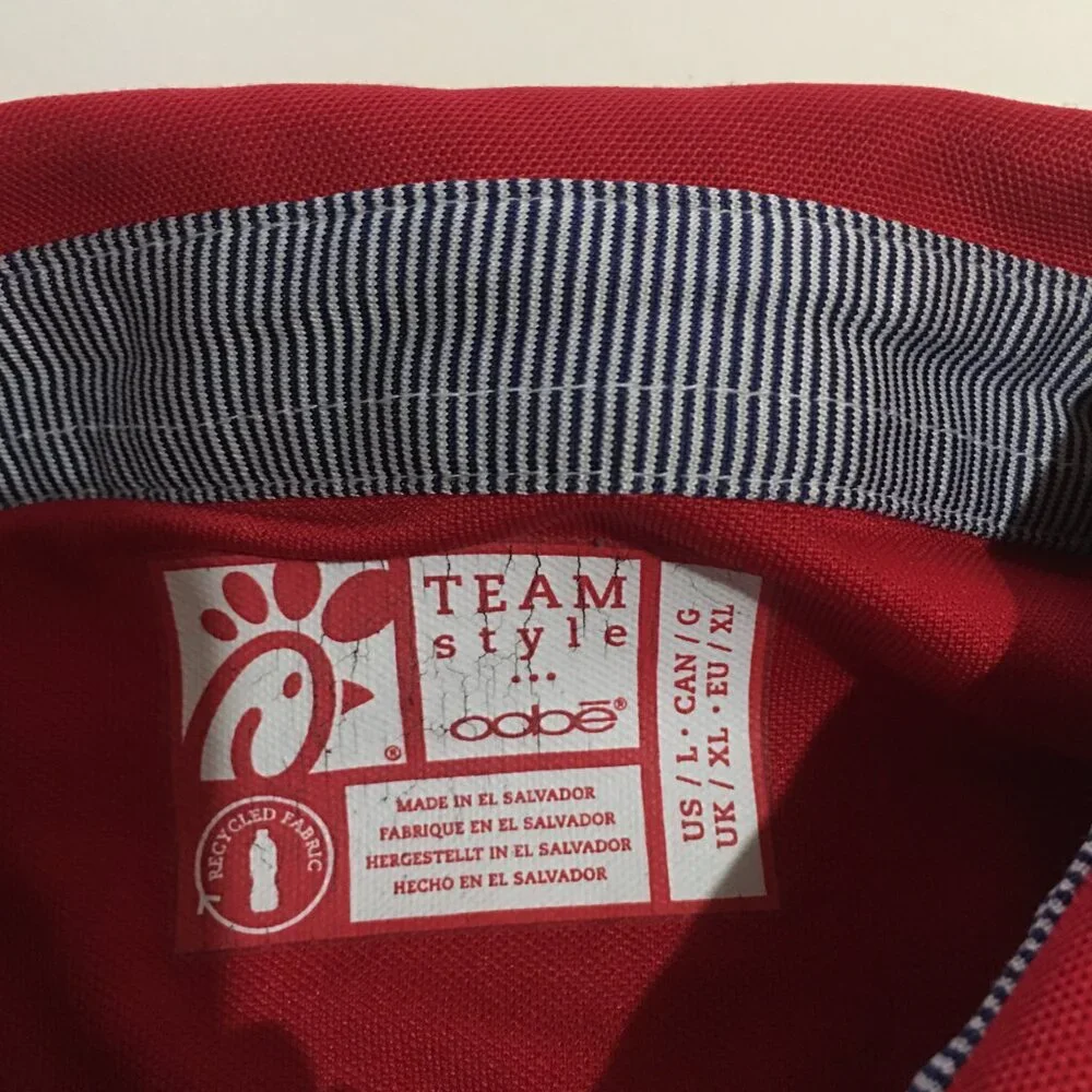 Chick-Fil-A Polo Shirt Team Mens Large Red Uniform Employee